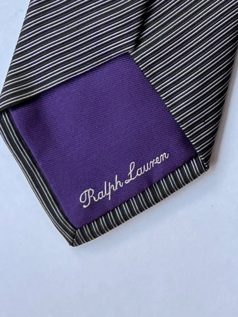 Ralph Lauren Purple Label Fine Stripped Tie with Tags